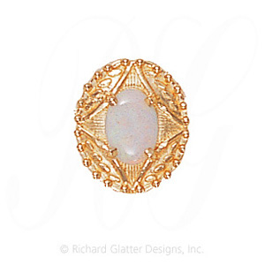 GS443 OP - 14 Karat Gold Opal Slide 